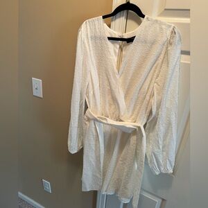 White Long Sleeve Romper